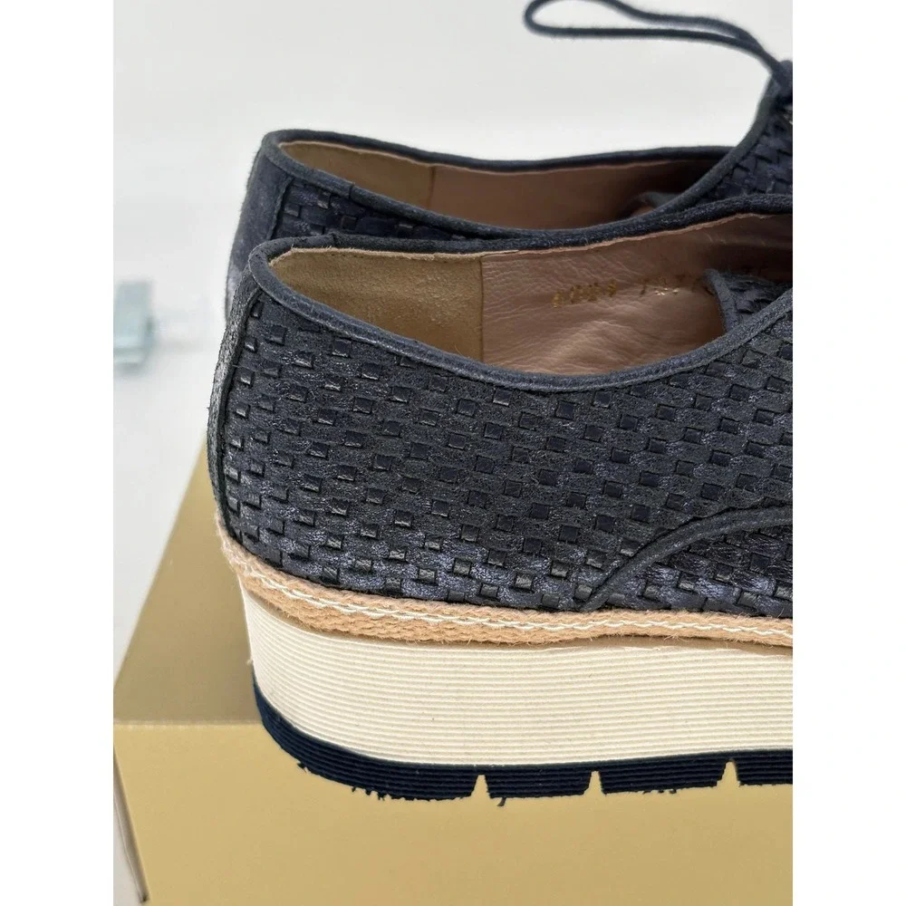 Pons Quintana Shoes Espadrille Women Size‎ 36 / 6 Blue Metallic Oxford Platform